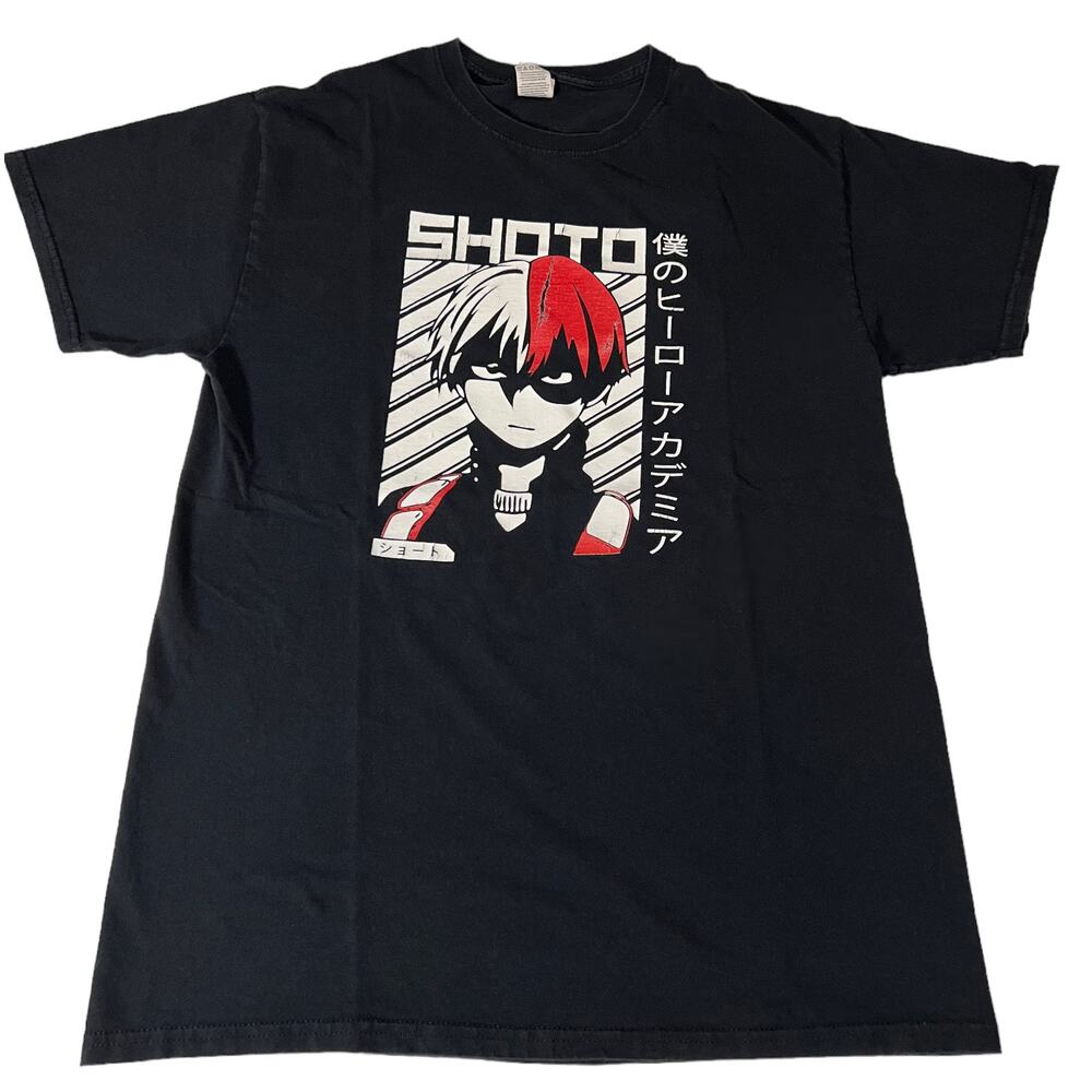 My‎ Hero Academia Shoto Todoroki Black 
T-Shirt Medium -,Anime Manga Tee
